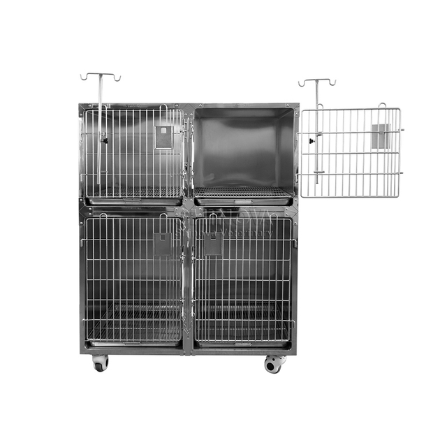 Cage de chiens modulaires en acier inoxydable