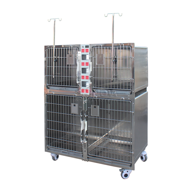 Cage de chiens modulaires en acier inoxydable (avec sockets de puissance)