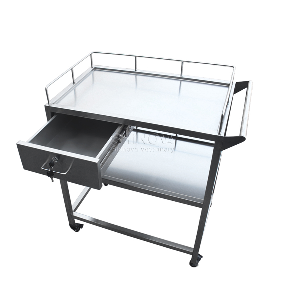 Chariot médical en acier inoxydable avec tiroirs