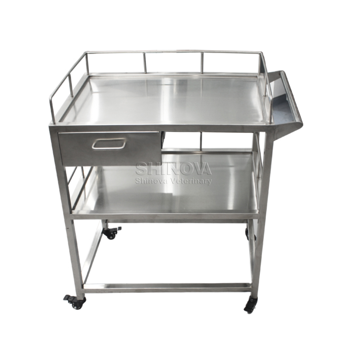 Chariot médical en acier inoxydable avec tiroirs